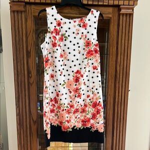 Alyx Floral and Polka Dot Dress - White, Black, Red